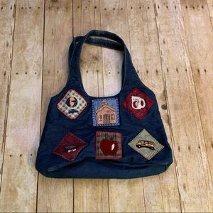Denim teacher shoulder bag